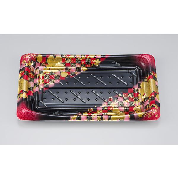 【蓋付き】SFうま皿25(花雅黒赤) 【本体50枚・蓋50枚セット】